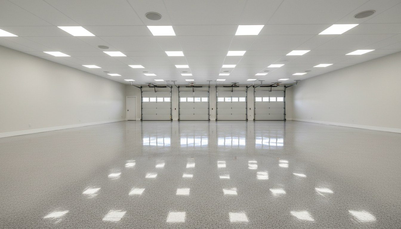 Metallic poured epoxy floor with premium decorative finish